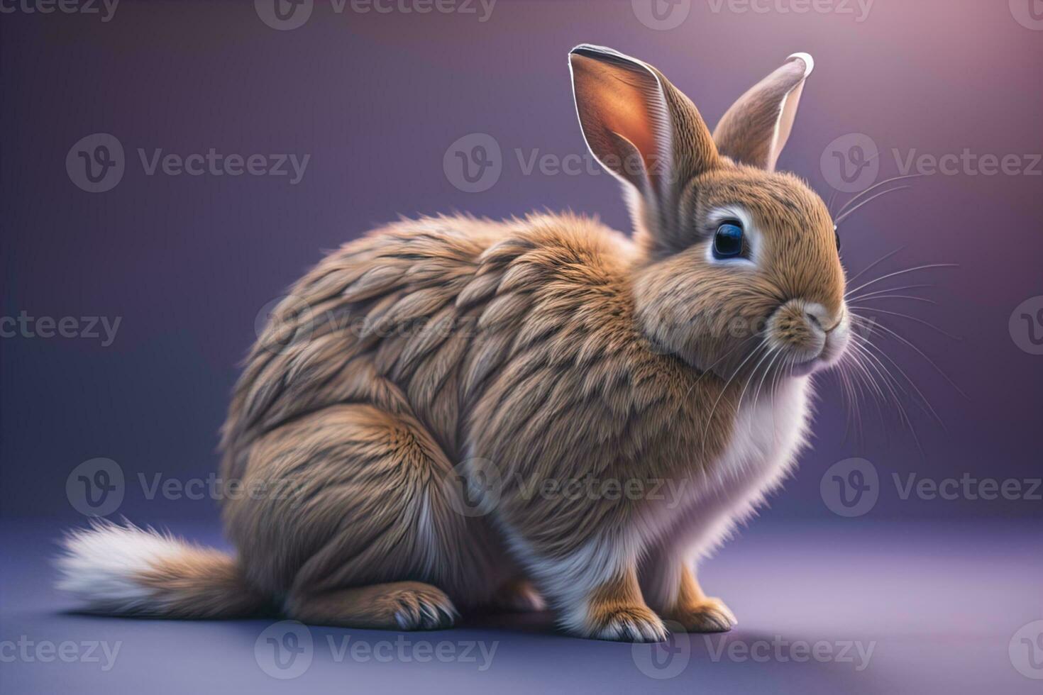 Easter bunny on a solid color background. ai generative photo
