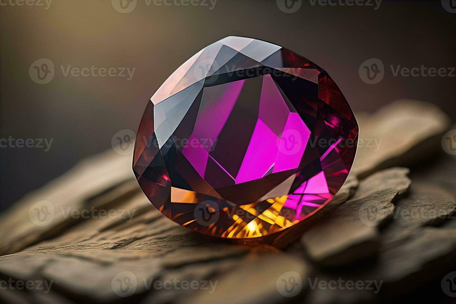 Brilliant multicolored sapphire on a surface. ai generative photo