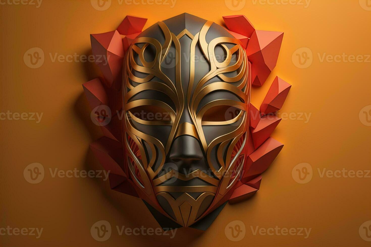 Mardi Gras mask isolated on solid color background. ai generative photo