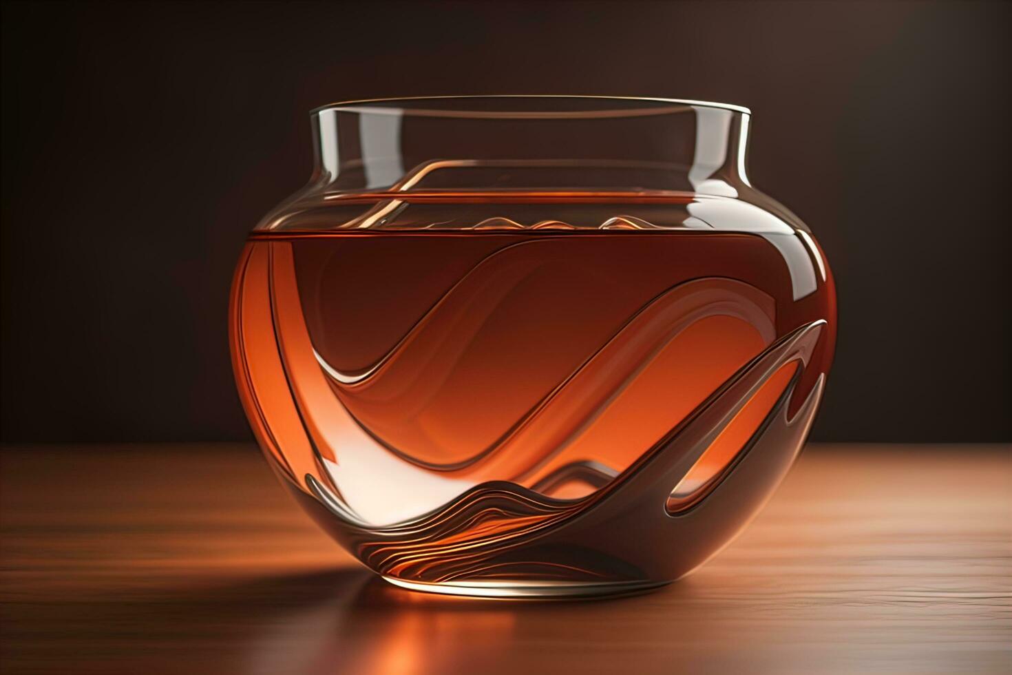 Colorful glass pot on a dark background. ai generative photo