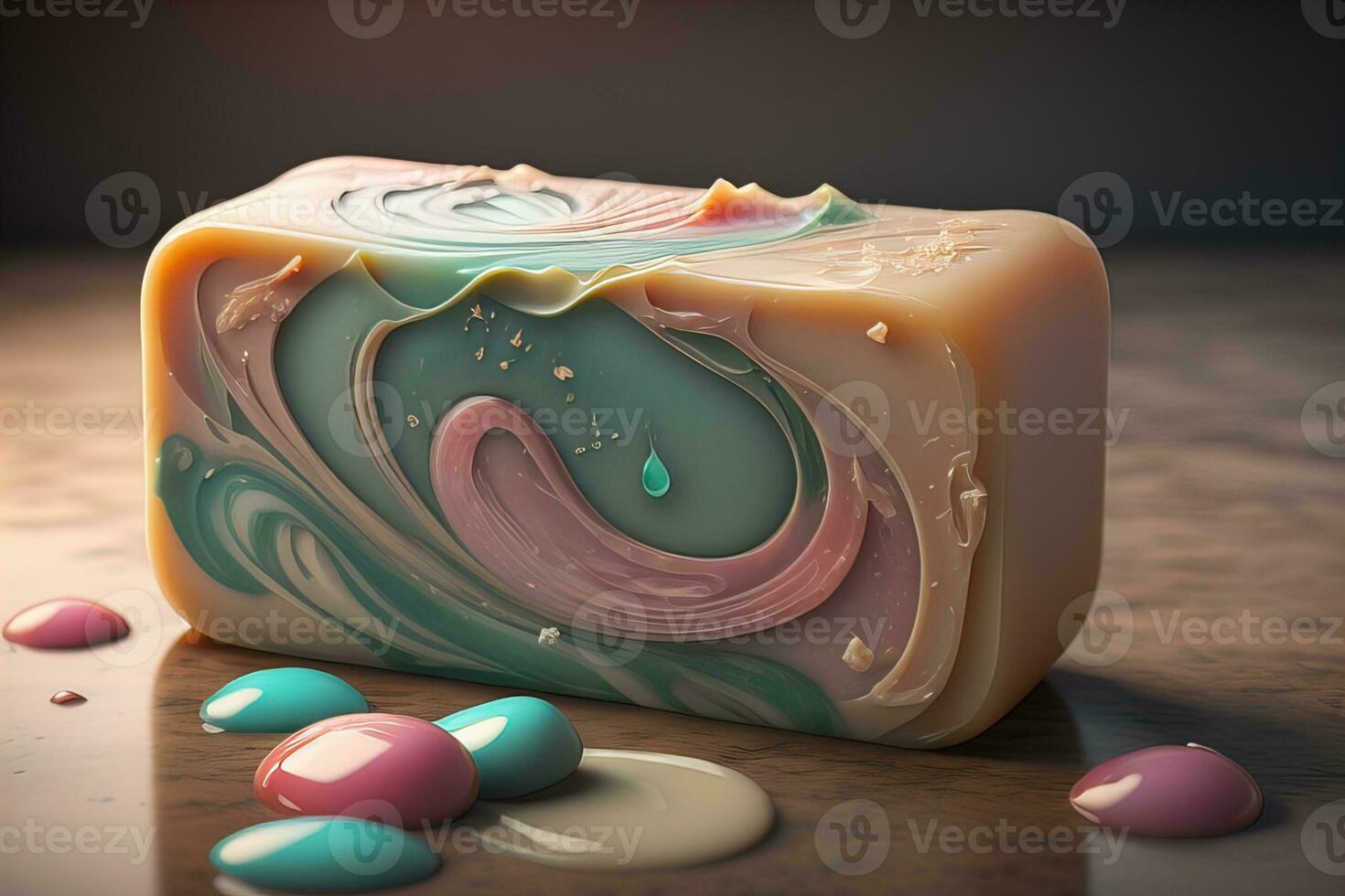 Soap bars on a colored background. ai generative photo