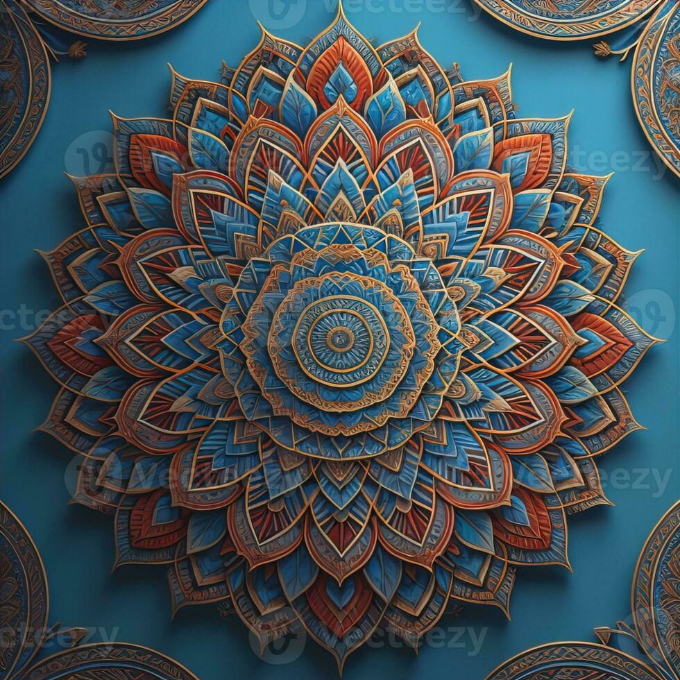 Mandala pattern. Vintage decorative elements. Hand drawn oriental background. ai generative photo
