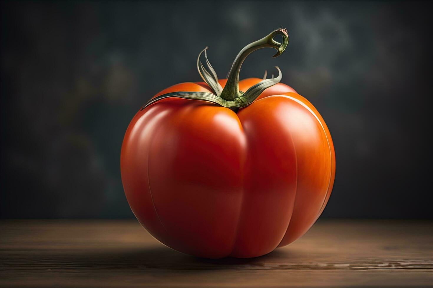 Fresh tomatoe on a wooden background. ai generative photo