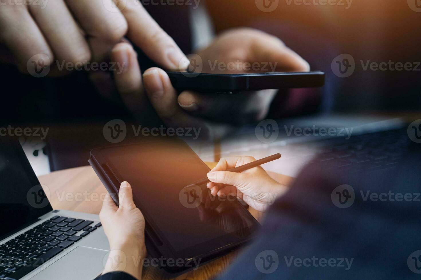 Document Businessman working modern computer Document Management System Virtual online documentation database and process automation to efficiently manage files, photo