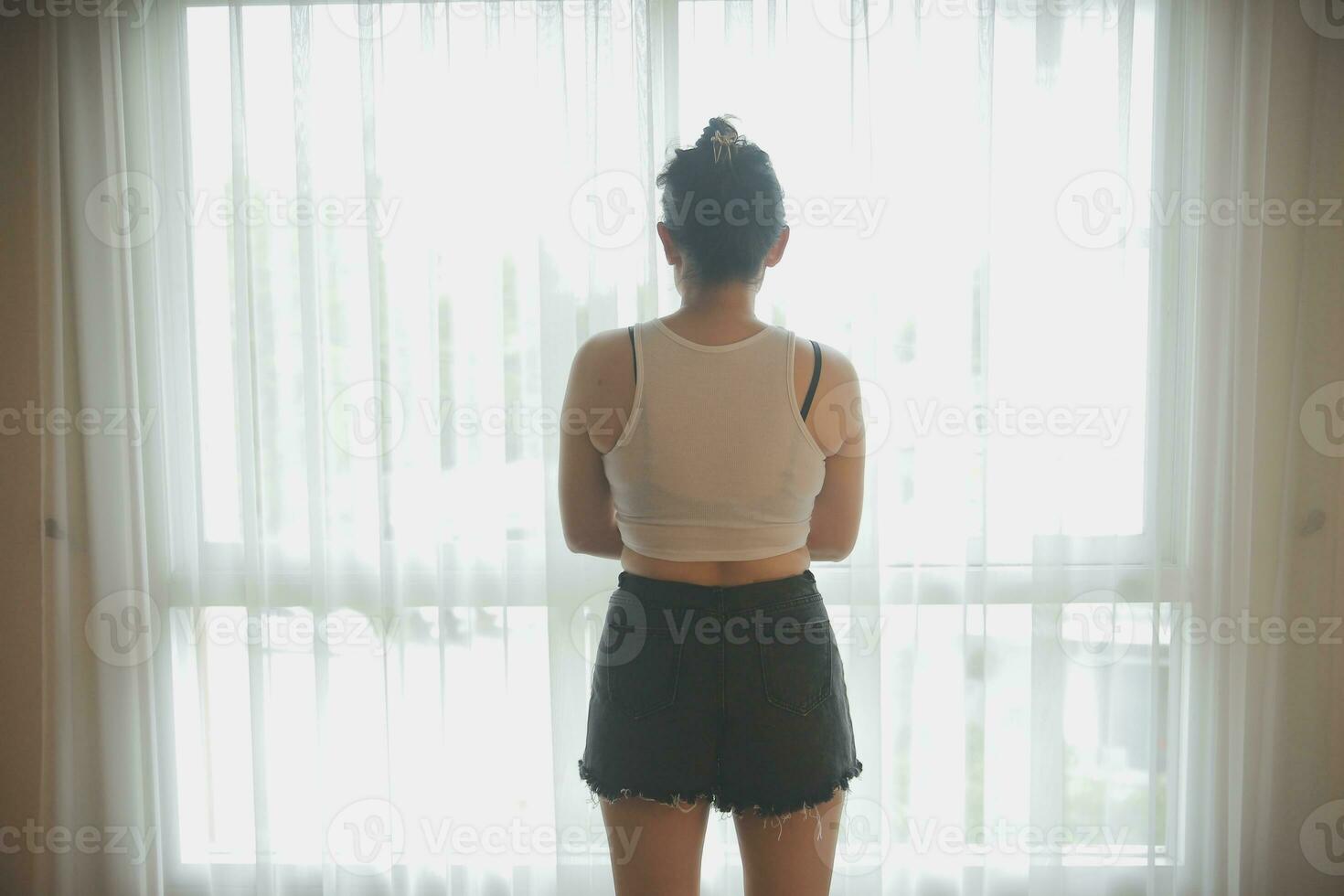panic attacks alone young girl sad fear stressful depressed emotional.crying use hand cover face begging help.stop abusing domestic violence in women,person with health anxiety,people bad feeling down photo