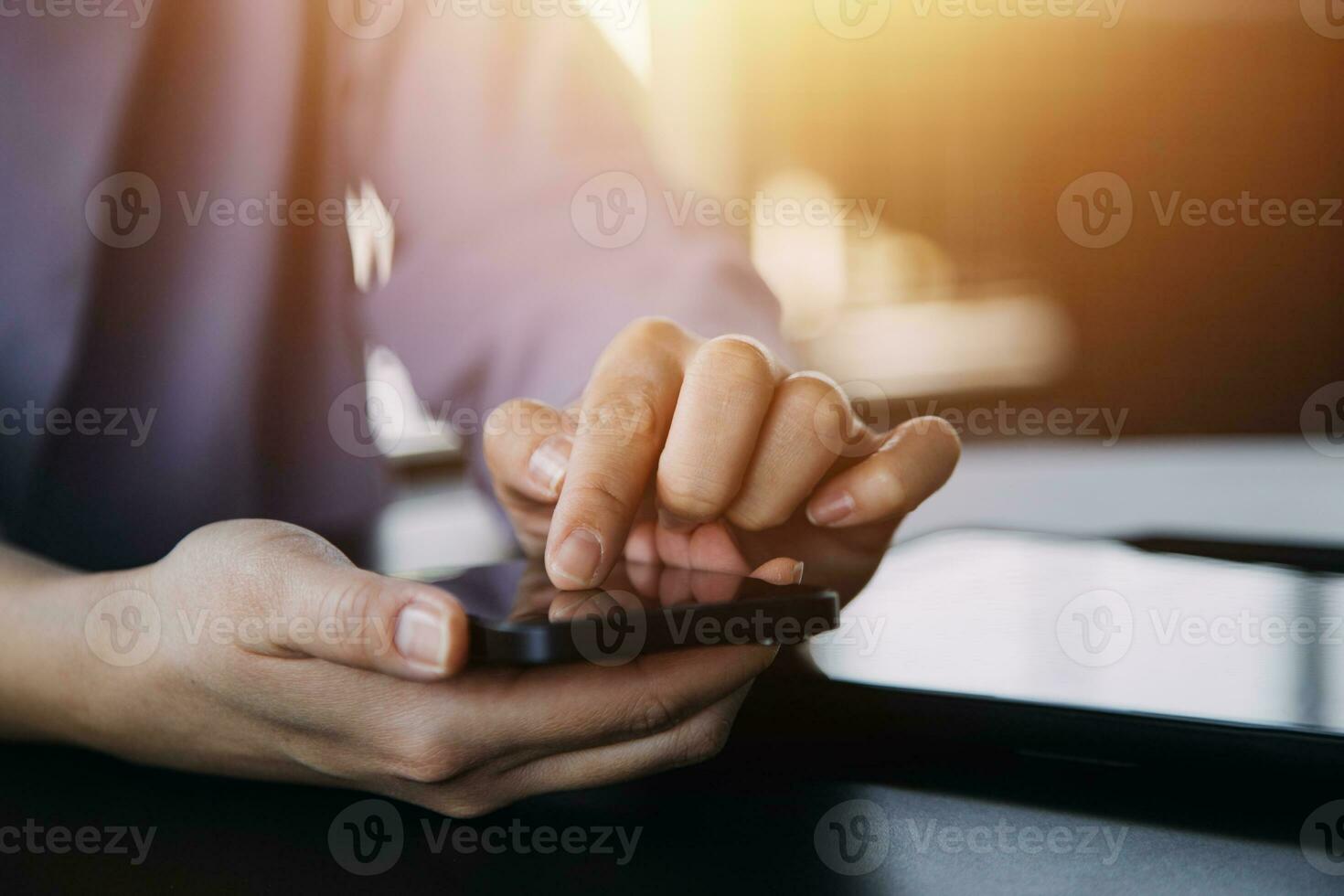 Asian Business woman using calculator and laptop for doing math finance on an office desk, tax, report, accounting, statistics, and analytical research concept photo