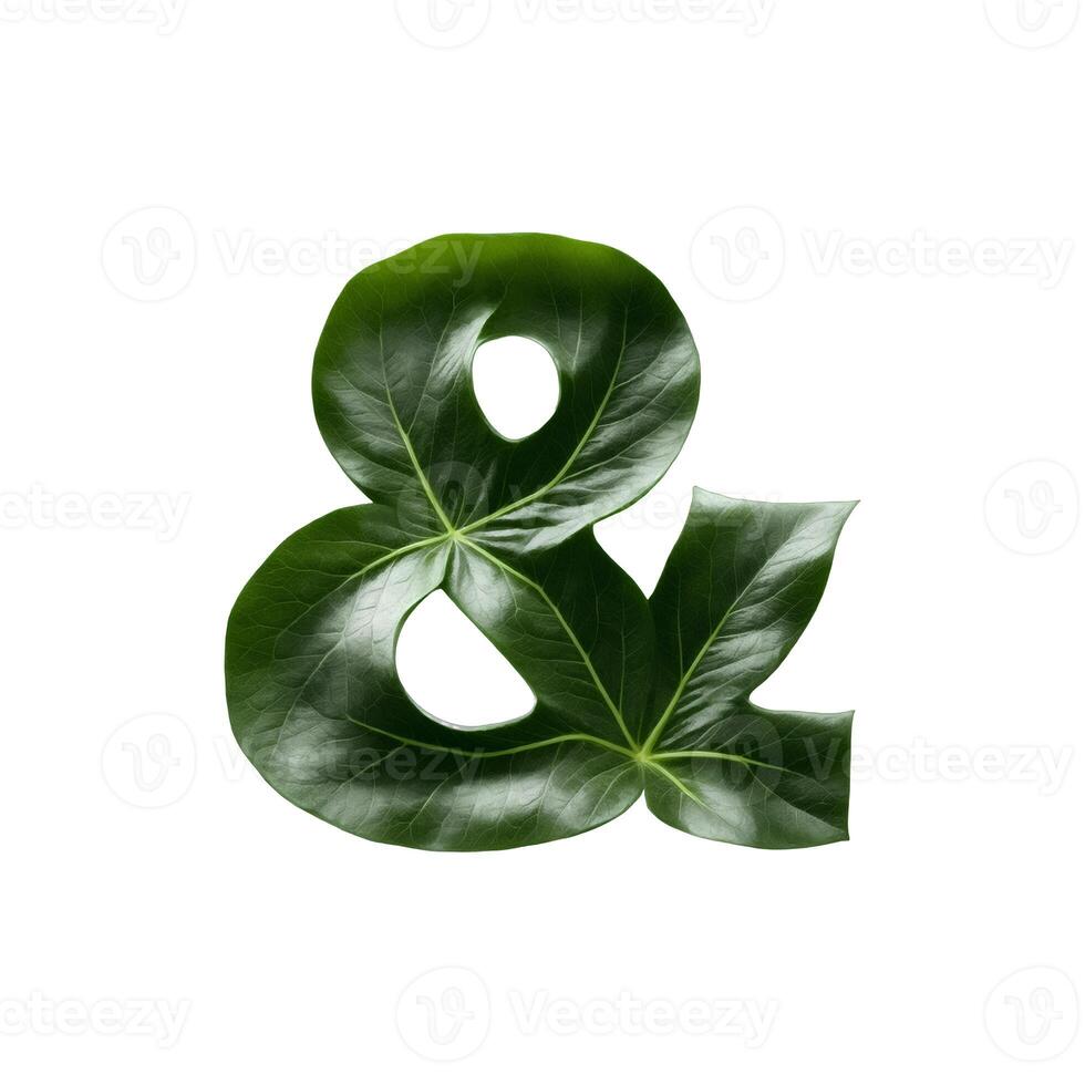 Green leaf typography text design and sign, photo