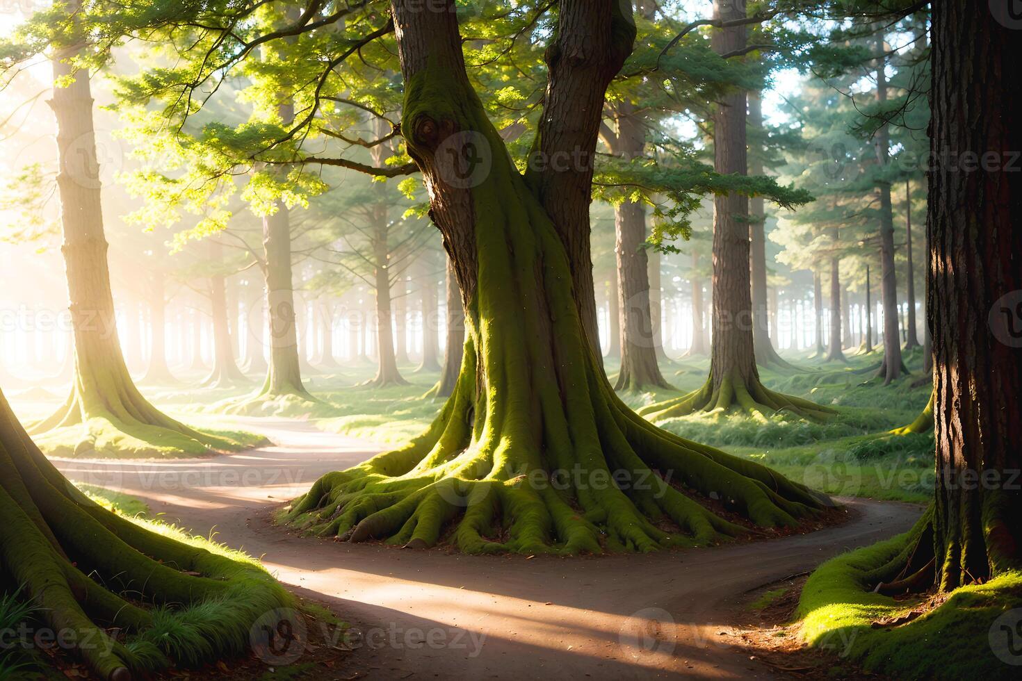 Ethereal Forest Trees in Green Ethereal Forest Trees in Green