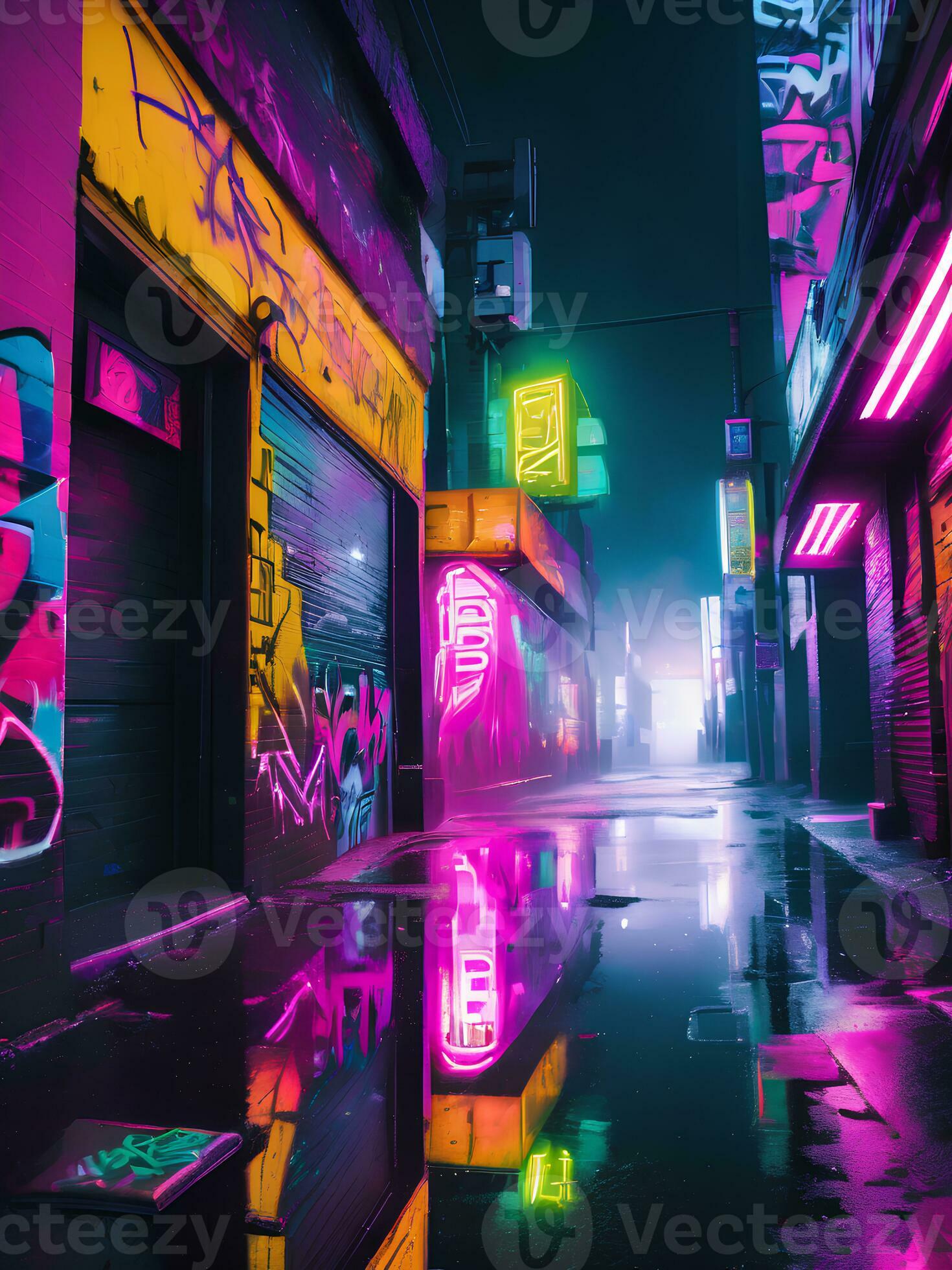Cyberpunk Neon Street Live Wallpaper - MoeWalls