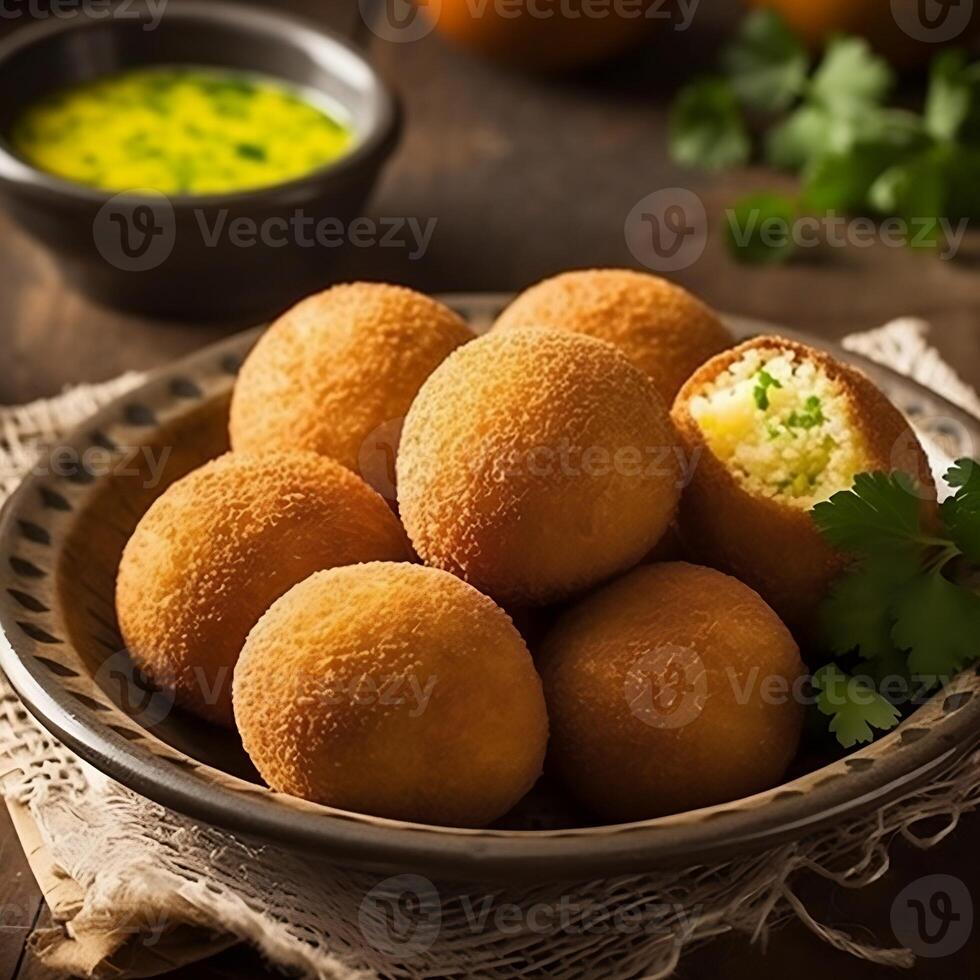 brasileño bocadillo coxinha generativo ai foto