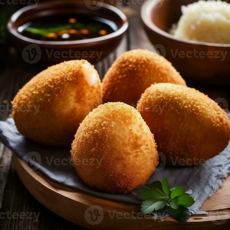 brasileño bocadillo coxinha generativo ai foto