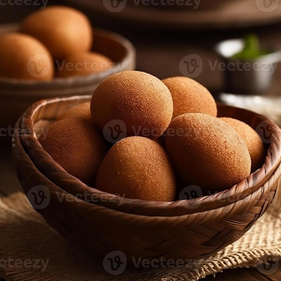 brasileño bocadillo coxinha generativo ai foto