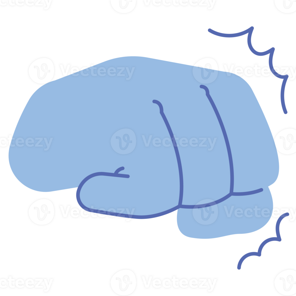 Punch Hand Gesture Color 2D Illustrations png