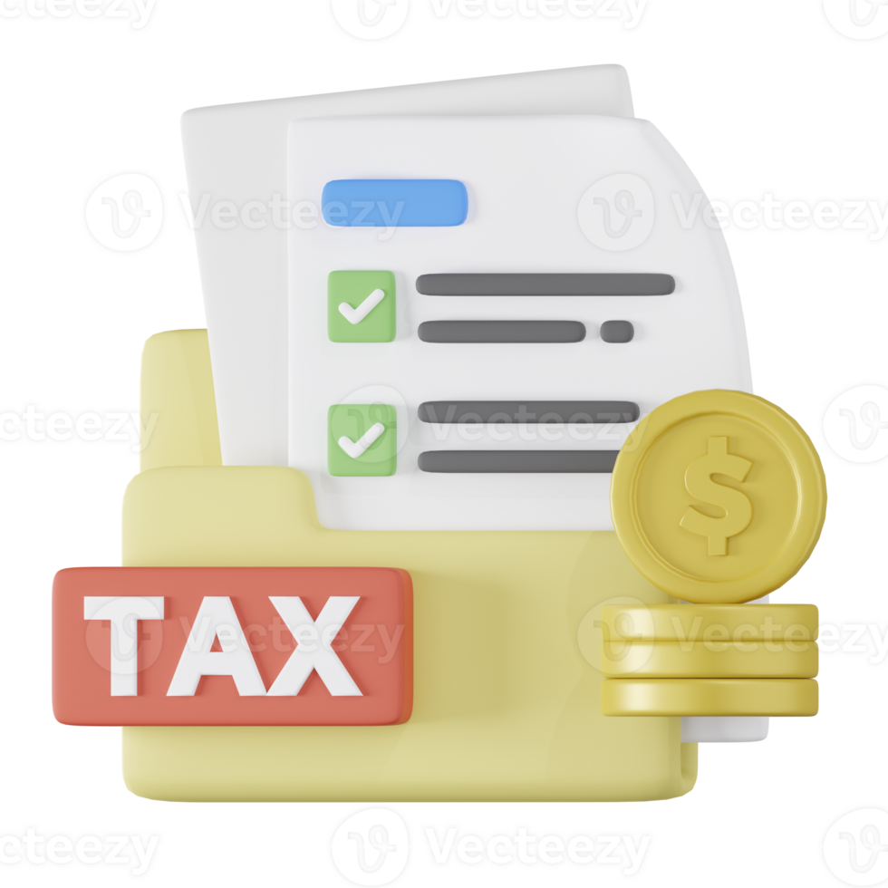 Tax Accounting Finance 3D Illustration png