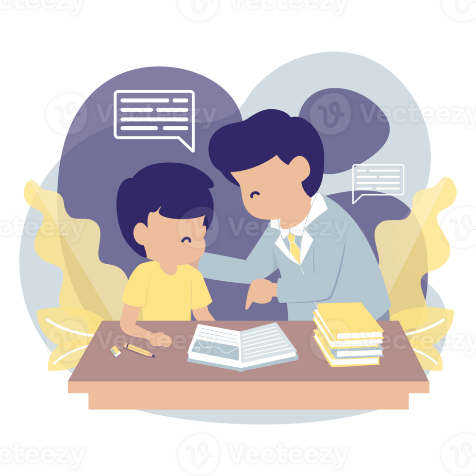 Teacher Lesson Color 2D Illustration png