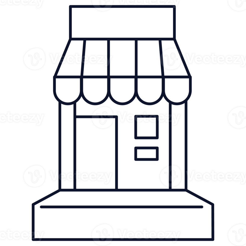 Stall Marketing Sales Outline 2D Illustrations png