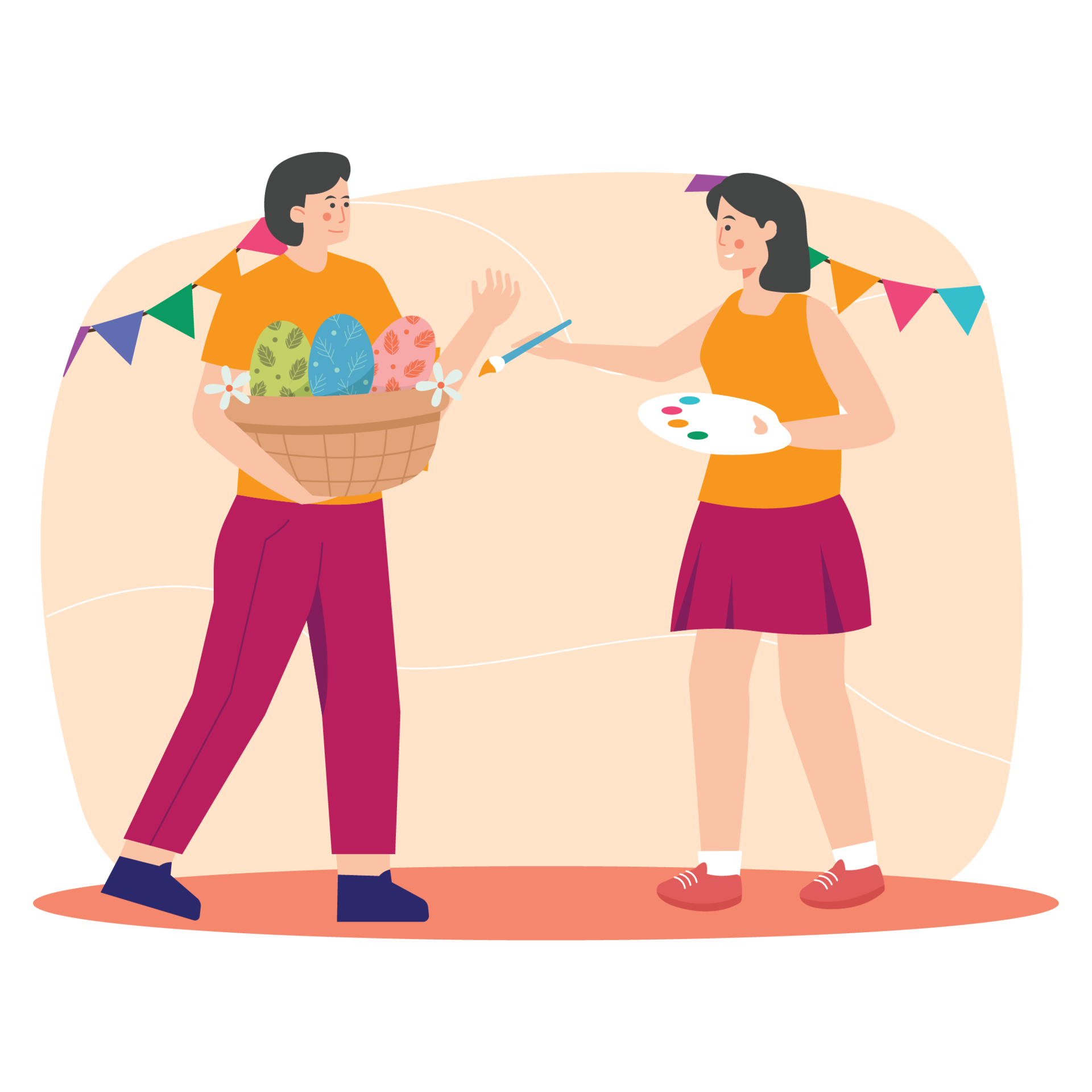 Coloring Easter Egg Color 2D Illustrations 27077413 PNG