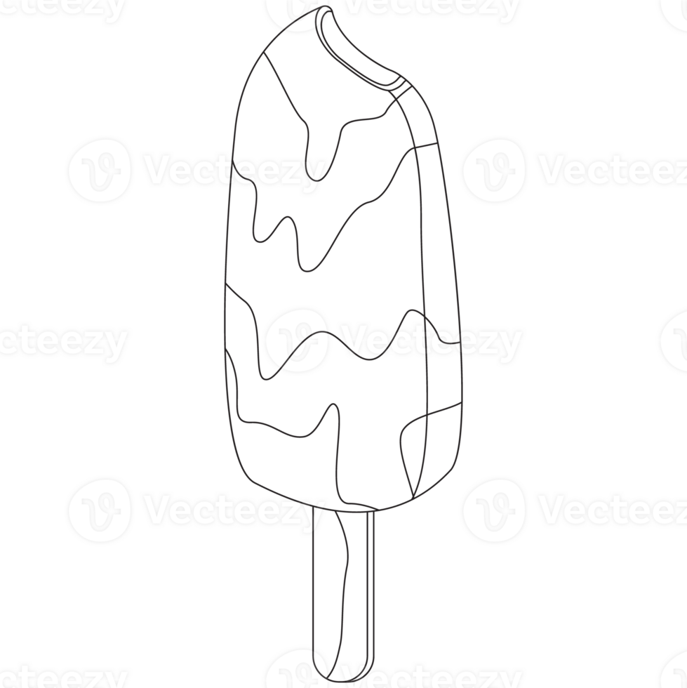 Strawberry Ice Cream 2D Outline Illustrations png