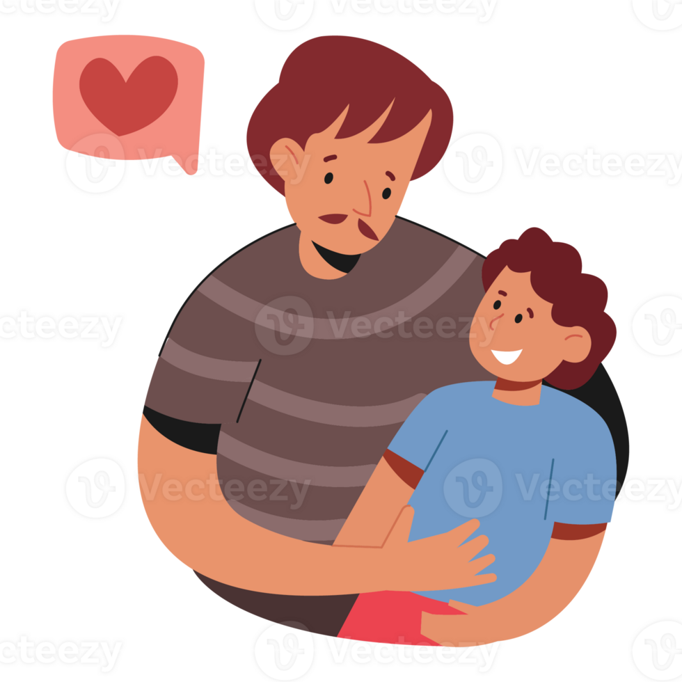 Love Son Fathers Day Color 2D Illustrations png