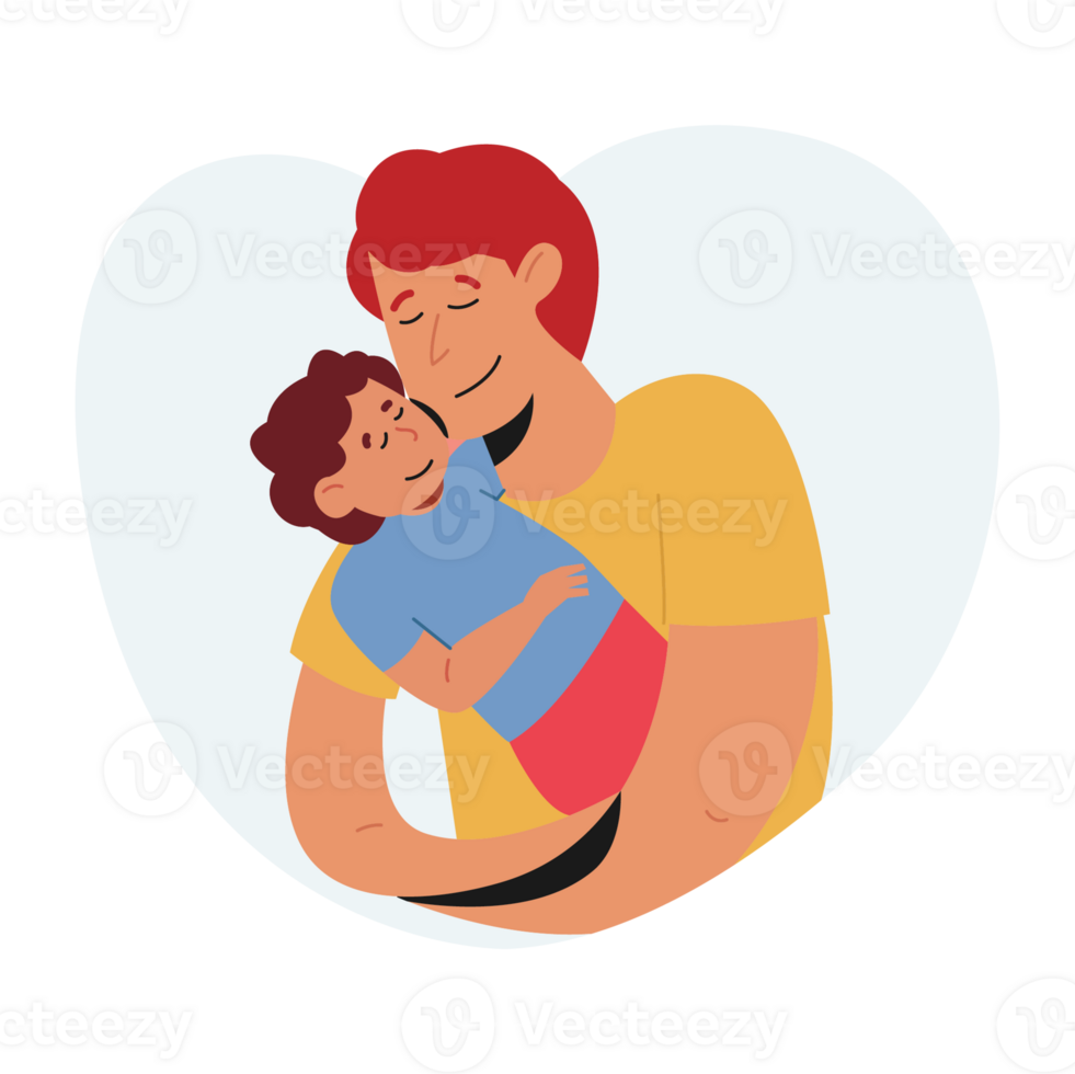 Holding a Baby Fathers Day Color 2D Illustrations png