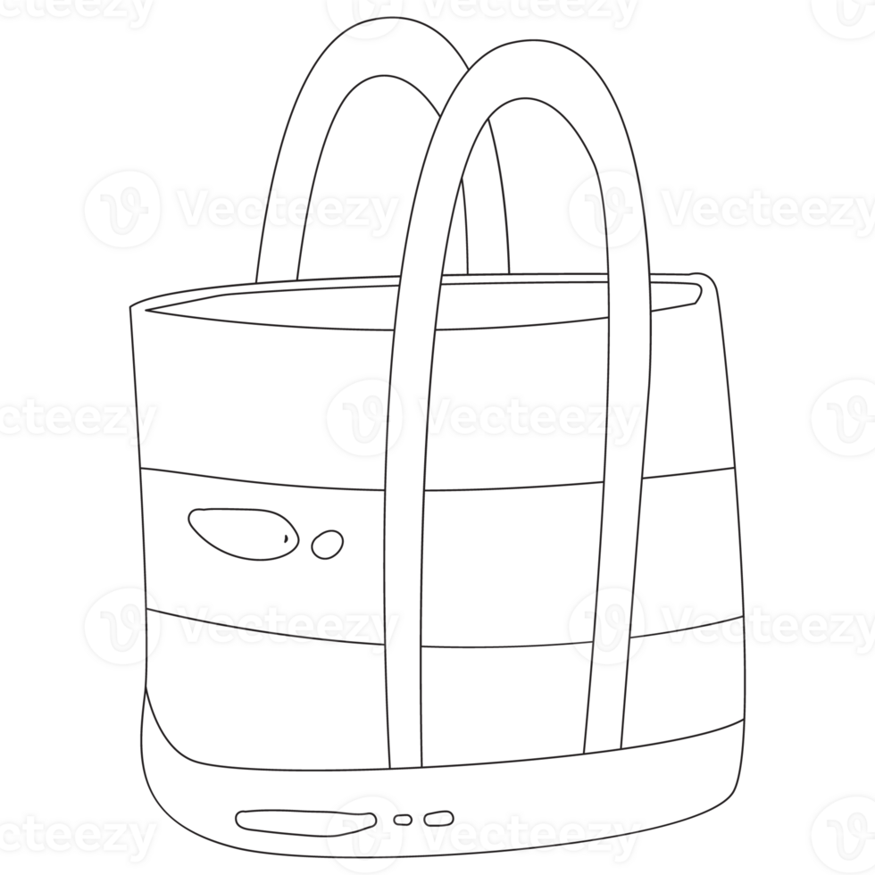 Beach Bag Beach Days Outline 2D Illustrations png
