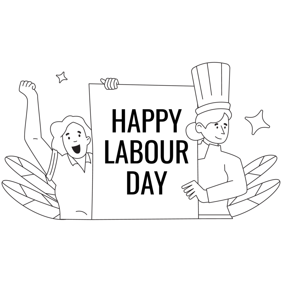 Labour Poster Labour Day Outline 2D Illustrations png