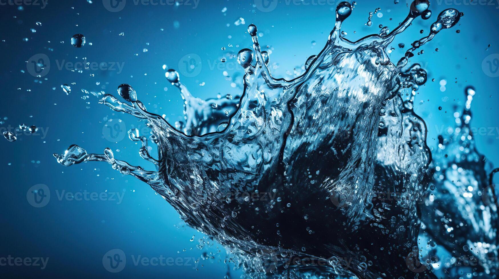 Splash of Water on a Blue Background, photo