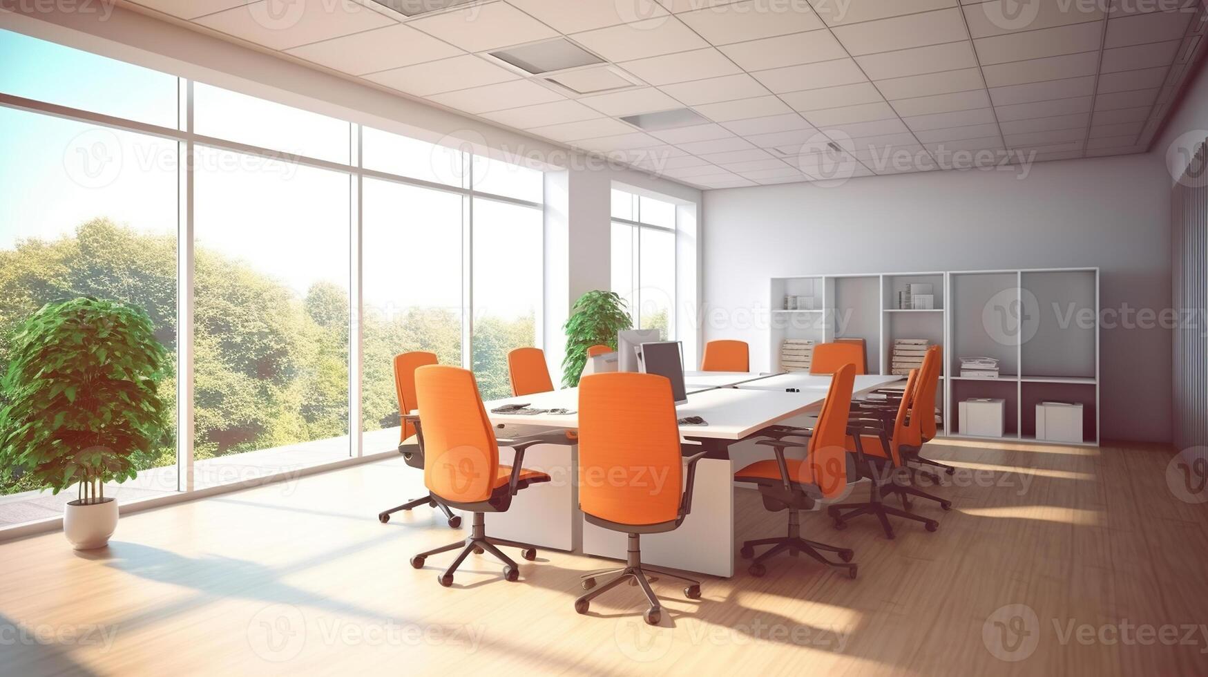 Embracing Functionality and Style in an Office Interior. photo