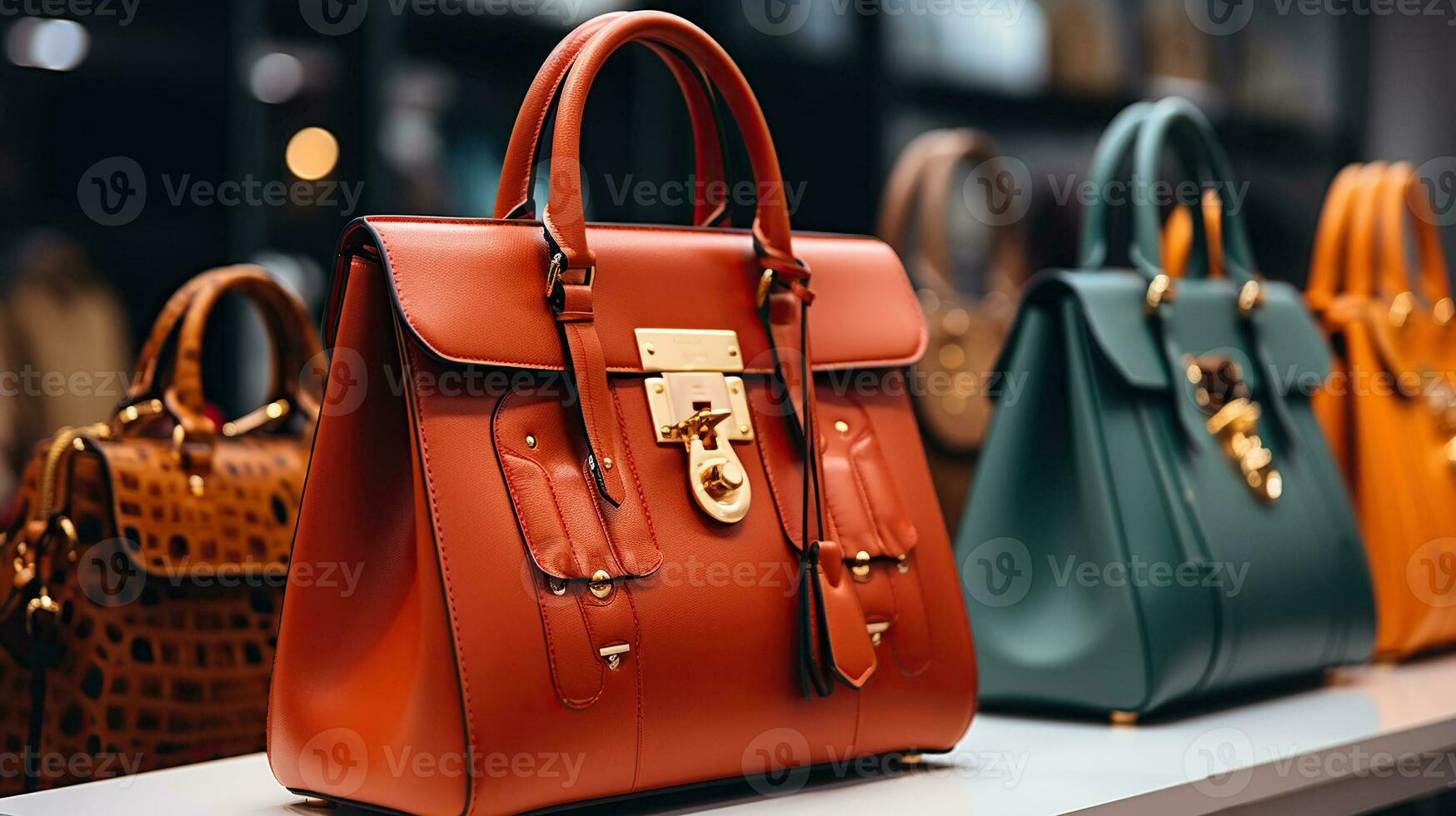 Close-Up of Handbags in Fashion Store, Generative AI 27078487 Stock ...