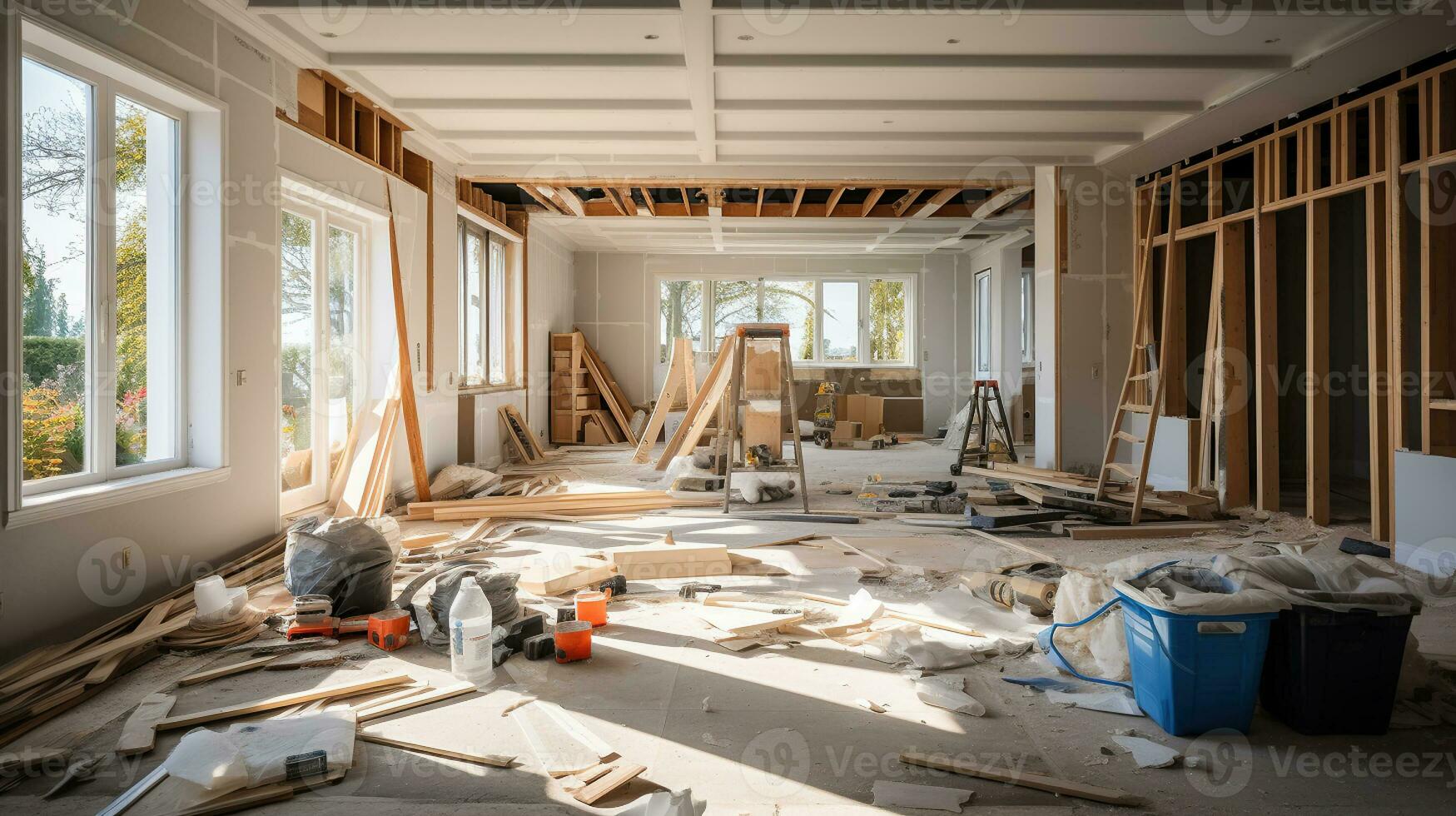 Building Dreams, Step-by-Step Journey Through Home Renovation. Generative AI photo