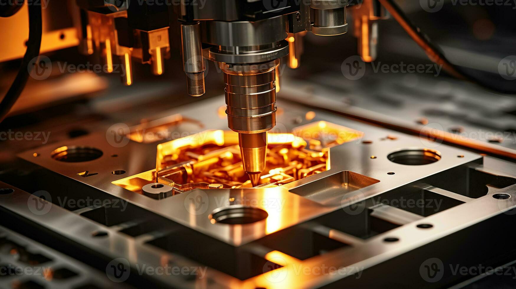 CNC Metal Fabrication with Cutting Edge Laser Technology. Generative AI photo