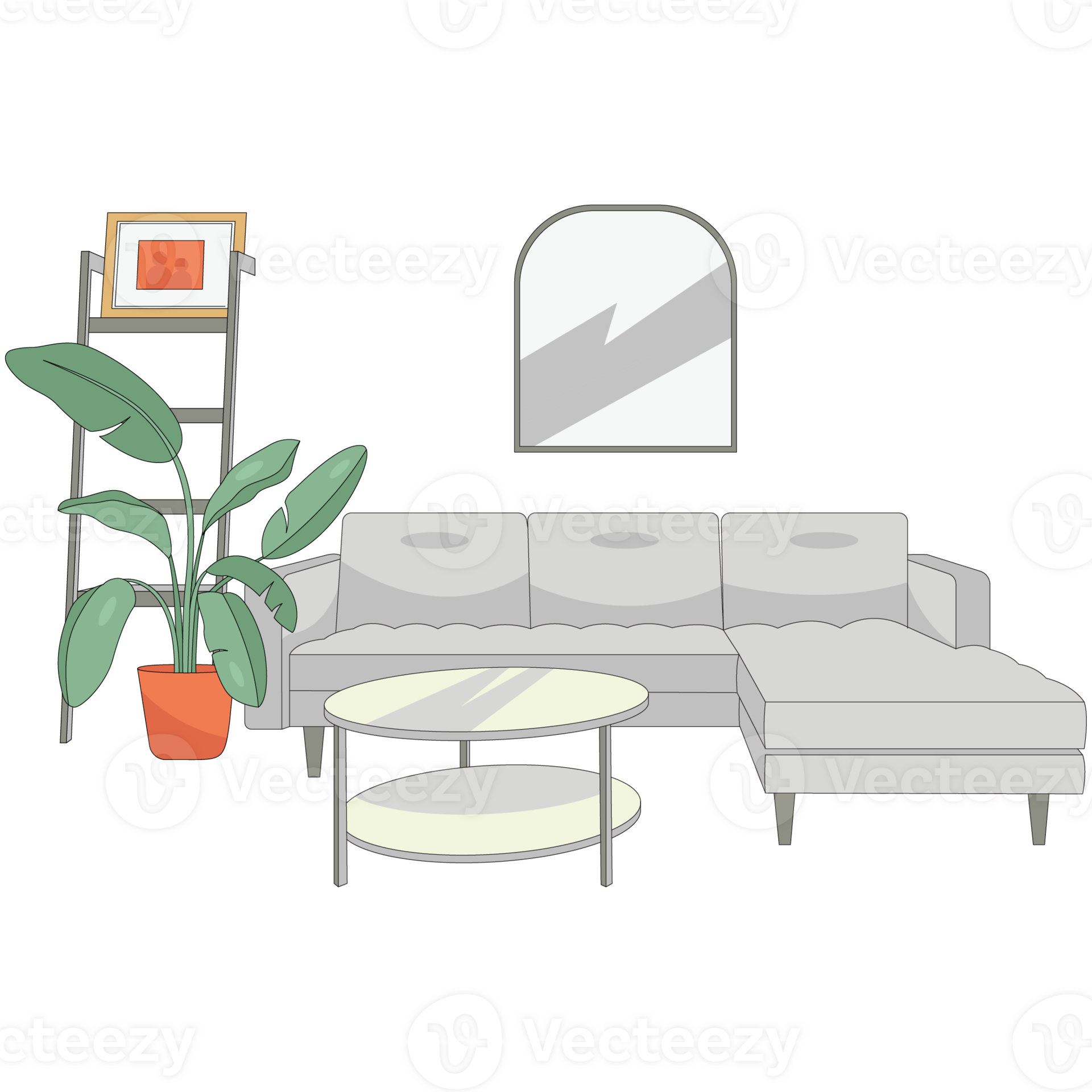 Interior Livingroom Color 2D Illustration 27079430 PNG