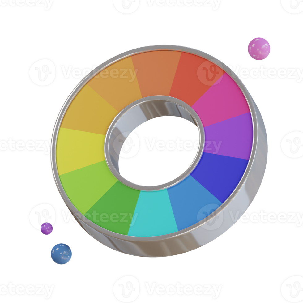 Couleur roue outils numérique 3d des illustrations png