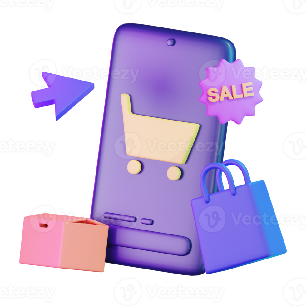 Mobile Sale Cyber Monday 3D Illustration png