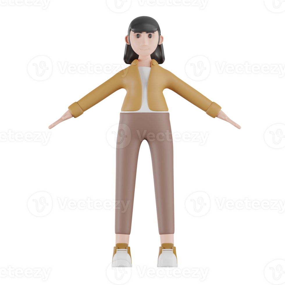 Woman Basic Character 3D Illustrations png
