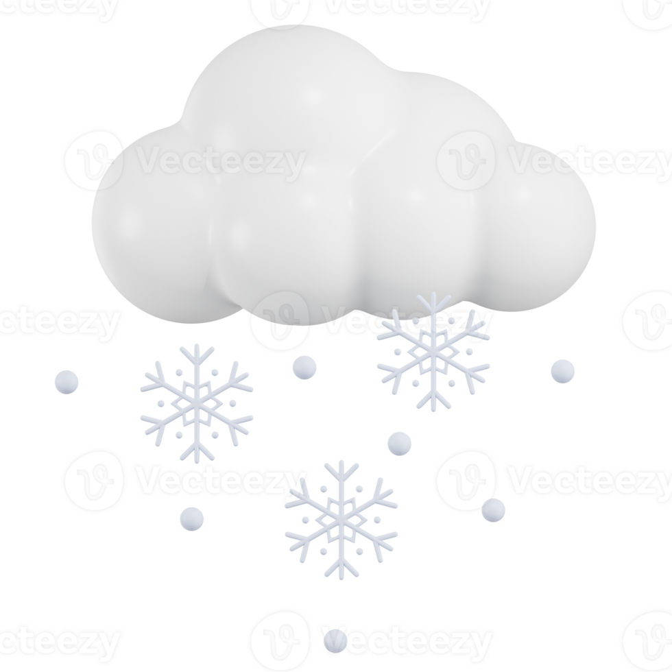 Cloud Snowball Weather 3D Illustration png