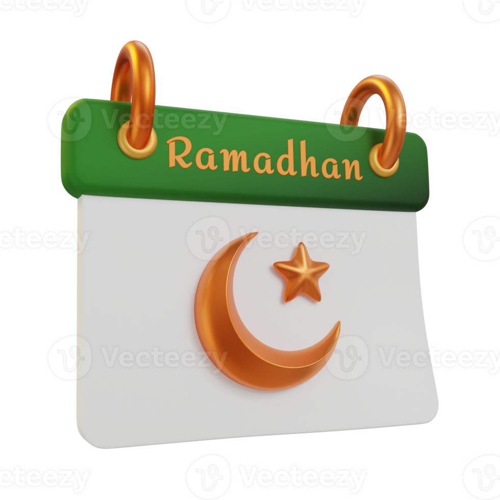 Ramadhan Calendar  3D Illustrations png