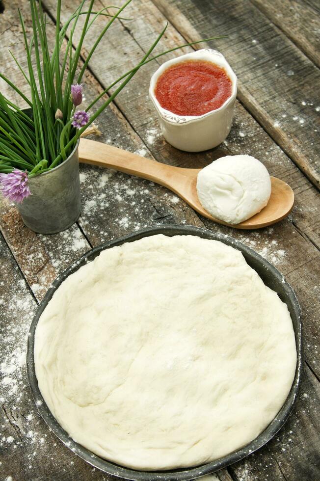 Dough for the pizza base photo