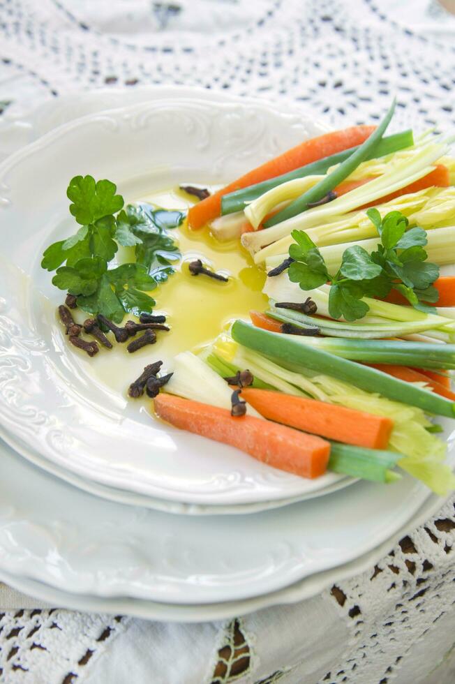 Presentation of mixed vegetables photo