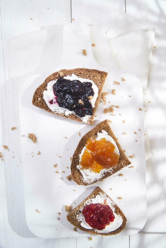 Breakfast bread and jam photo