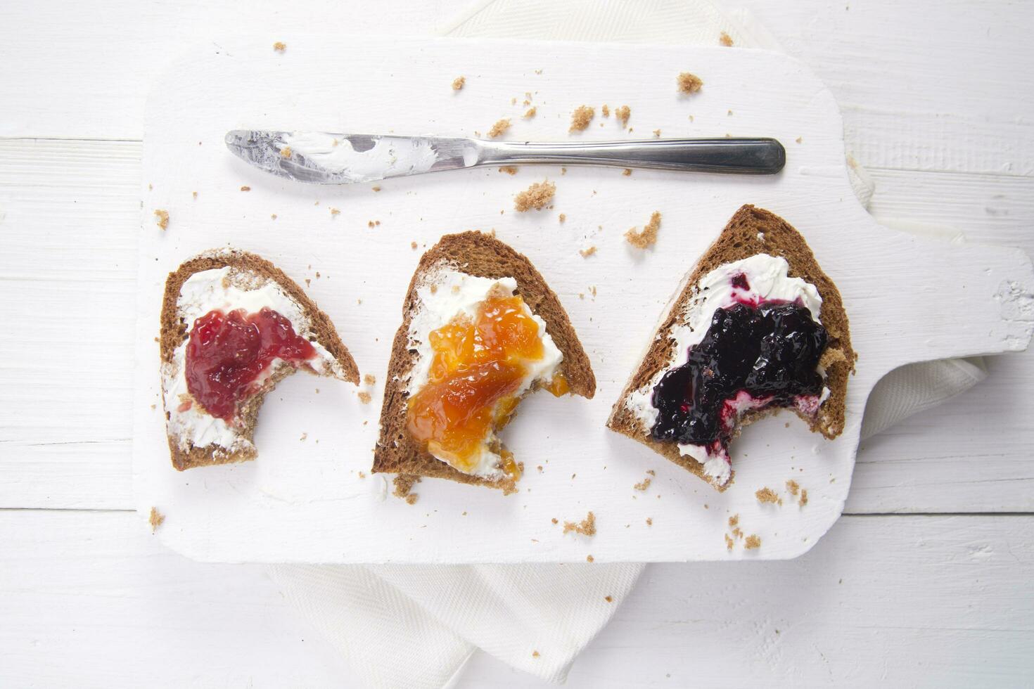 Breakfast bread and jam photo