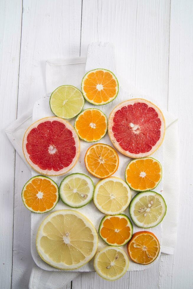 The colors of citrus fruits photo