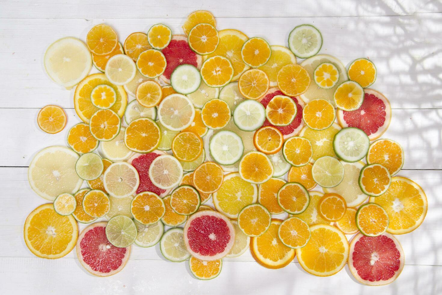 The colors of citrus fruits photo