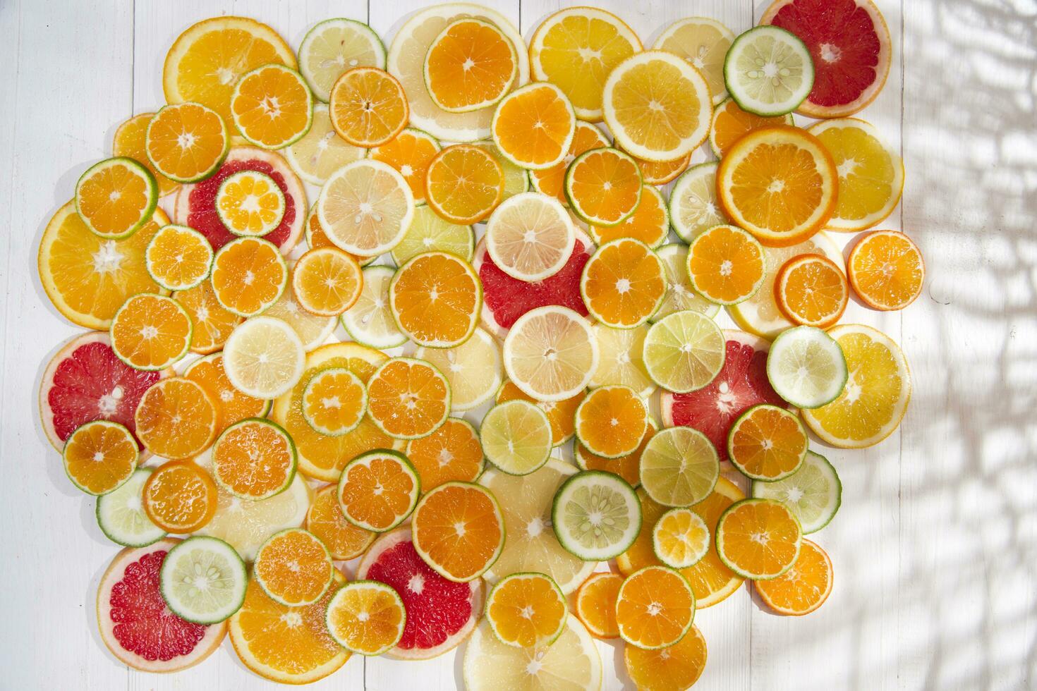 The colors of citrus fruits photo