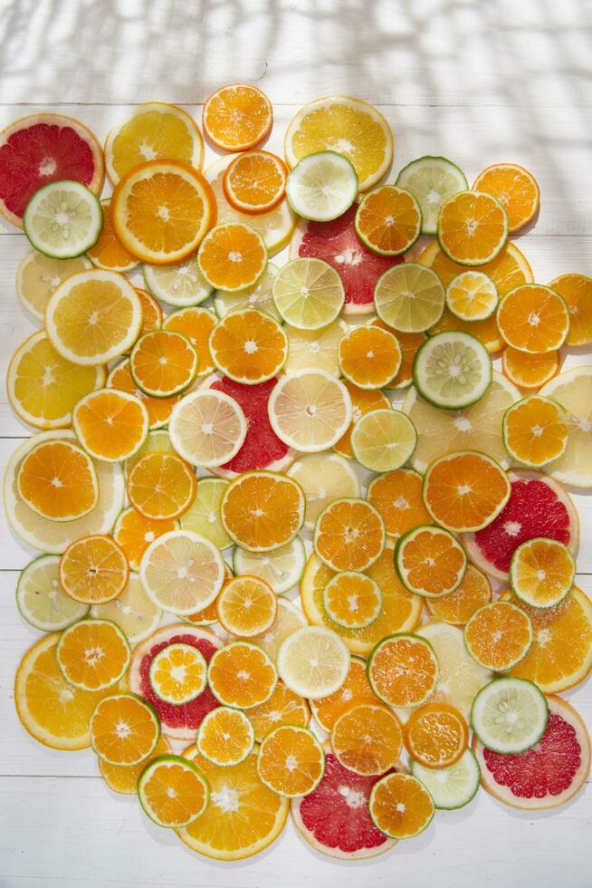 The colors of citrus fruits photo