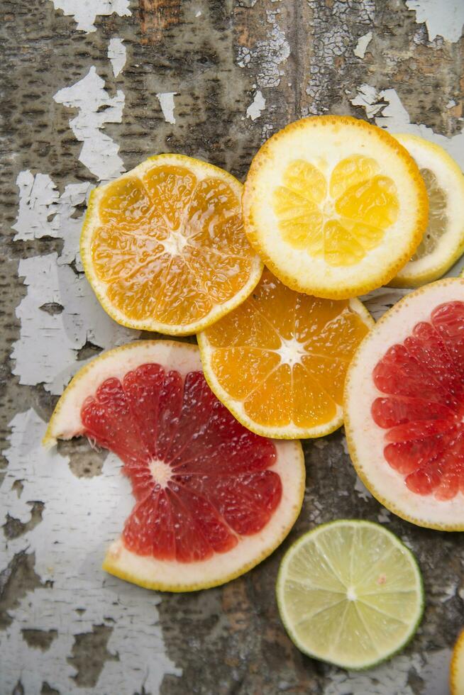 The colors of citrus fruits photo