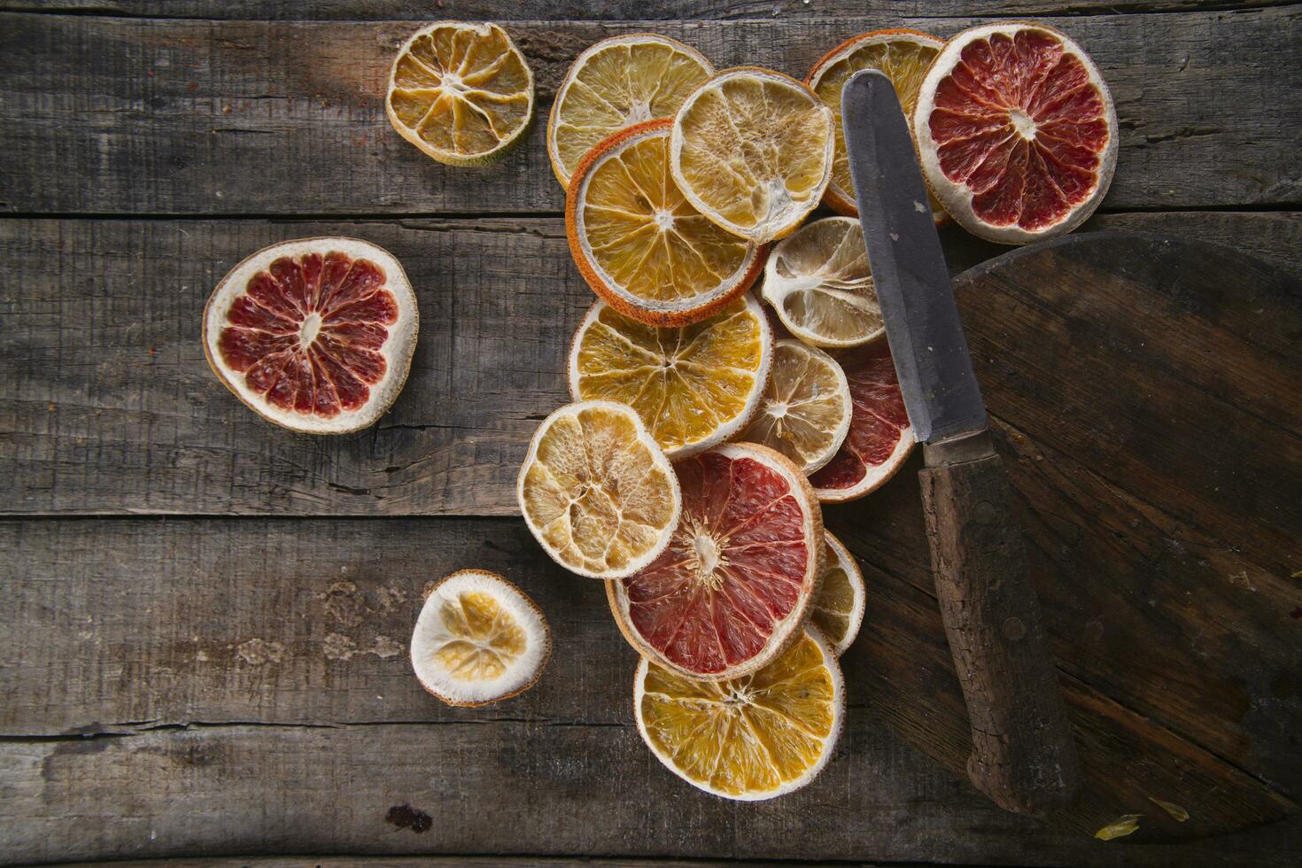 Slices of dried citrus photo