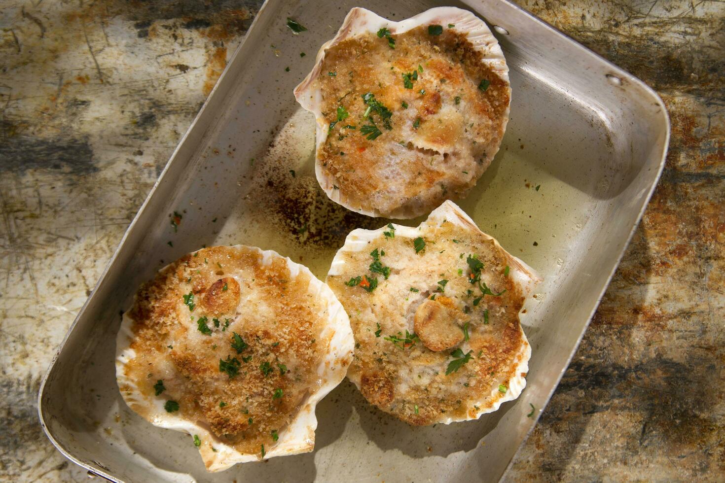 Scallops au gratin photo