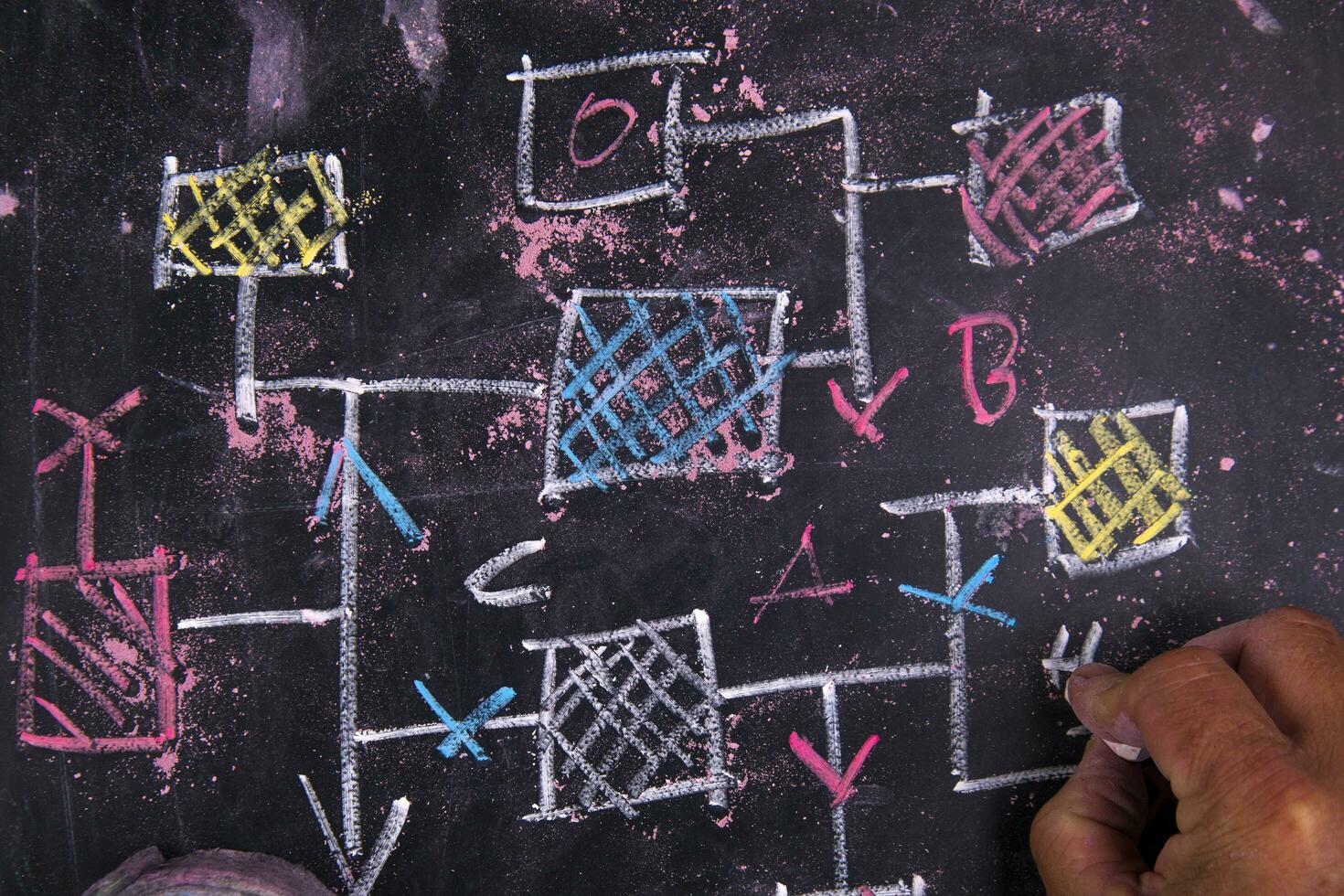 a hand drawing on a blackboard photo