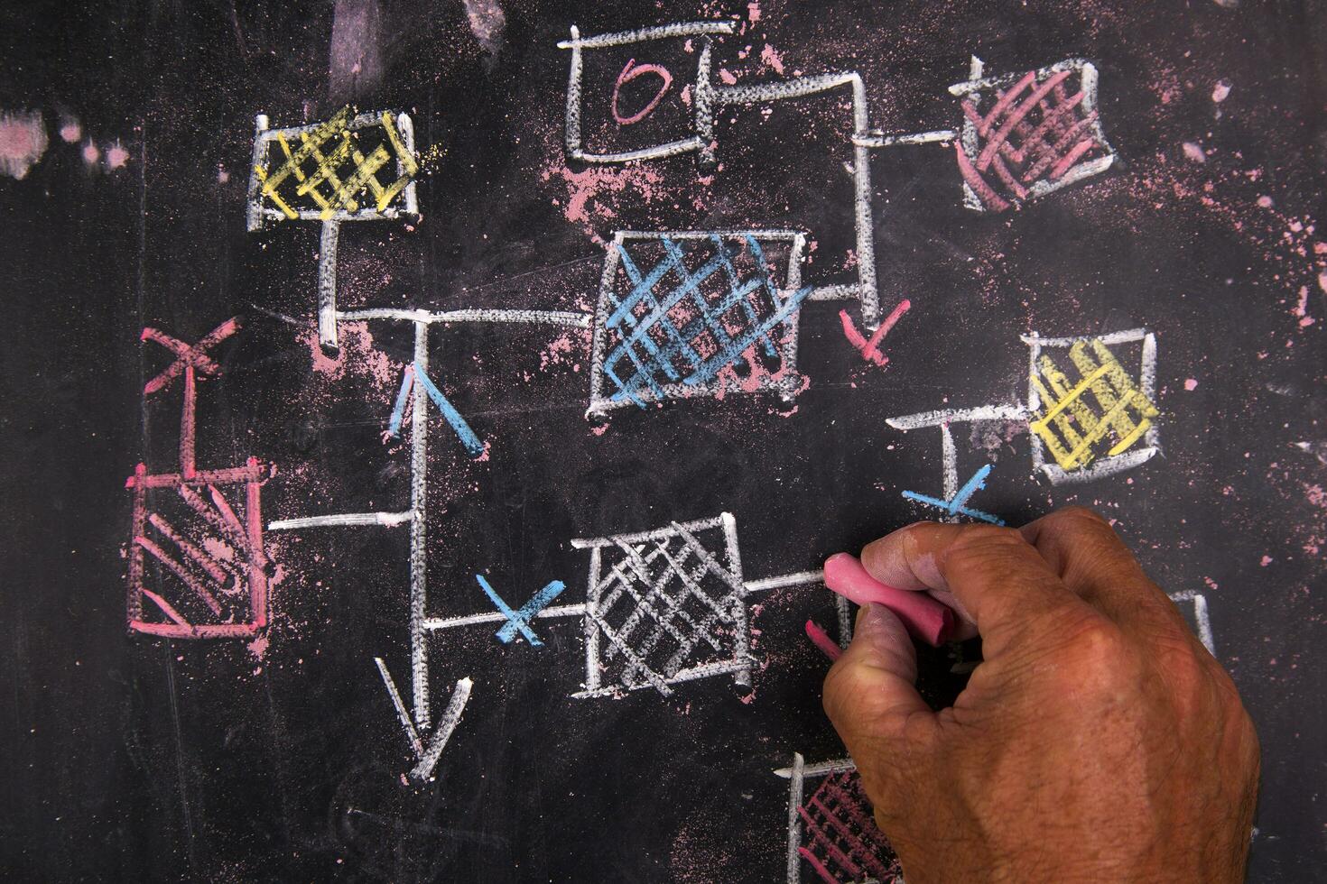 a hand drawing on a blackboard photo